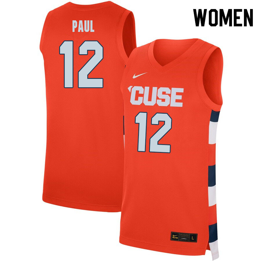 2020 Women #12 Brendan Paul Syracuse Orange College Basketball Jerseys Sale-Orange